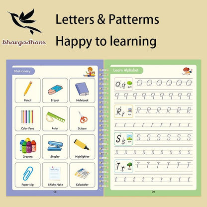 Magic Practice Education Copybook (4 Books) + 1 Pen (10 Refills) Free